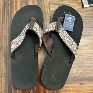 NEW!! Mens Woven Flip Flops Camo. Size XL 11/12